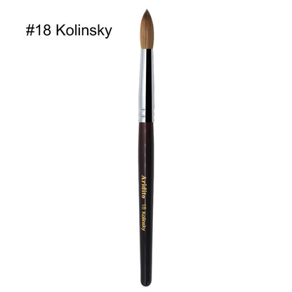 Kolinsky Acrylic Nail Brush Round Head Red Wine Wooden Handle – Professional Brush for Acrylic Extension Nail Art Sculpting & Manicure, Sizes #8 #10 #12 #14 #16 #18, Salon & Home Use