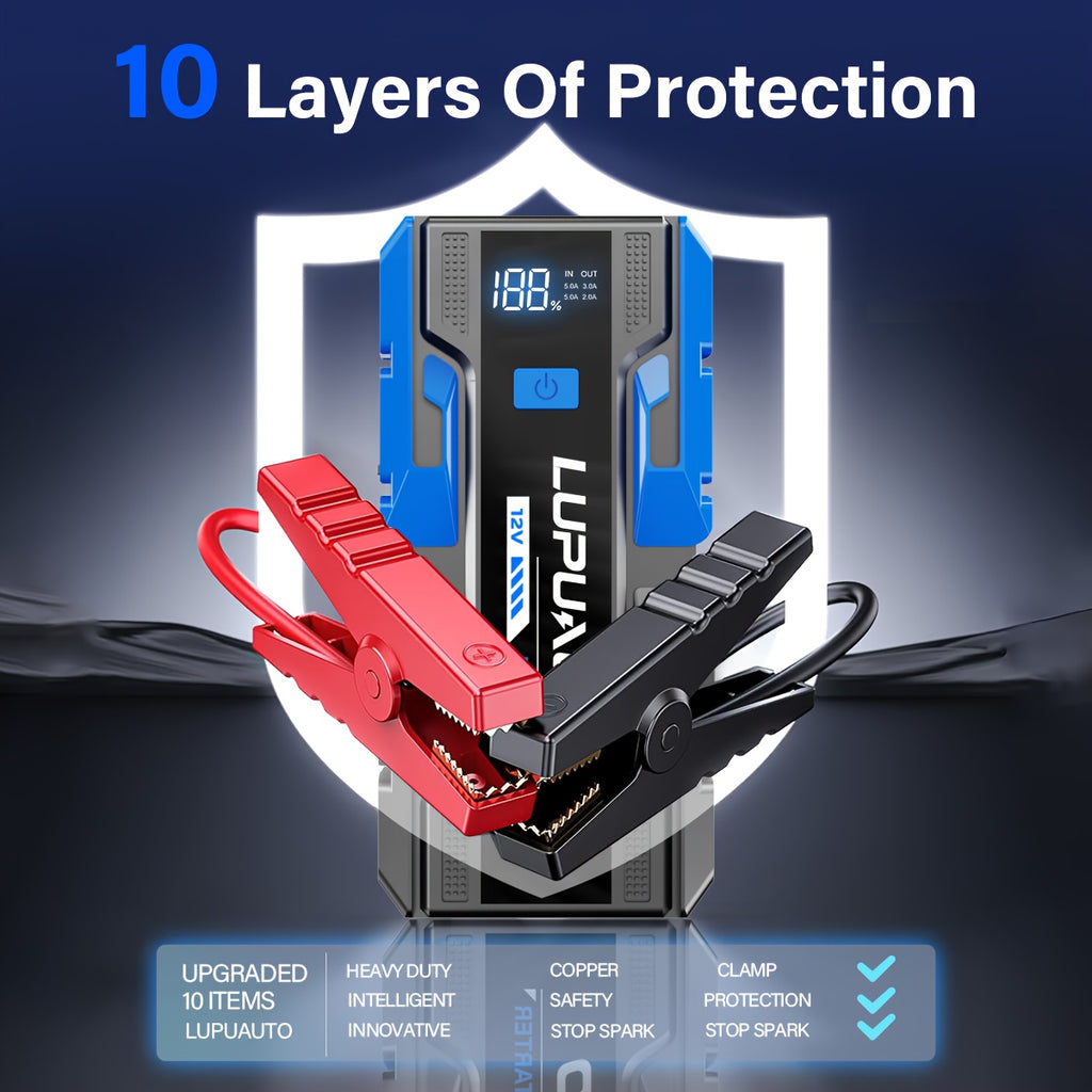 3000A Jump Starter, Portable Car Battery Jump Starter for Up to 2.38gal Gas & 1.85gal Diesel Engines, Car Battery Booster Pack with Built-in LED Light