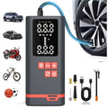 Portable Tire Inflator Air Compressor, Quick Wireless Air Pump, with Digital Display Screen, LED Light, USB Charging, Includes Multi-Function Nozzle Adapter, Lithium Battery, Suitable for Car, Motorcycle, Bicycle Tires, Balls, Car Parts, Sports Balls