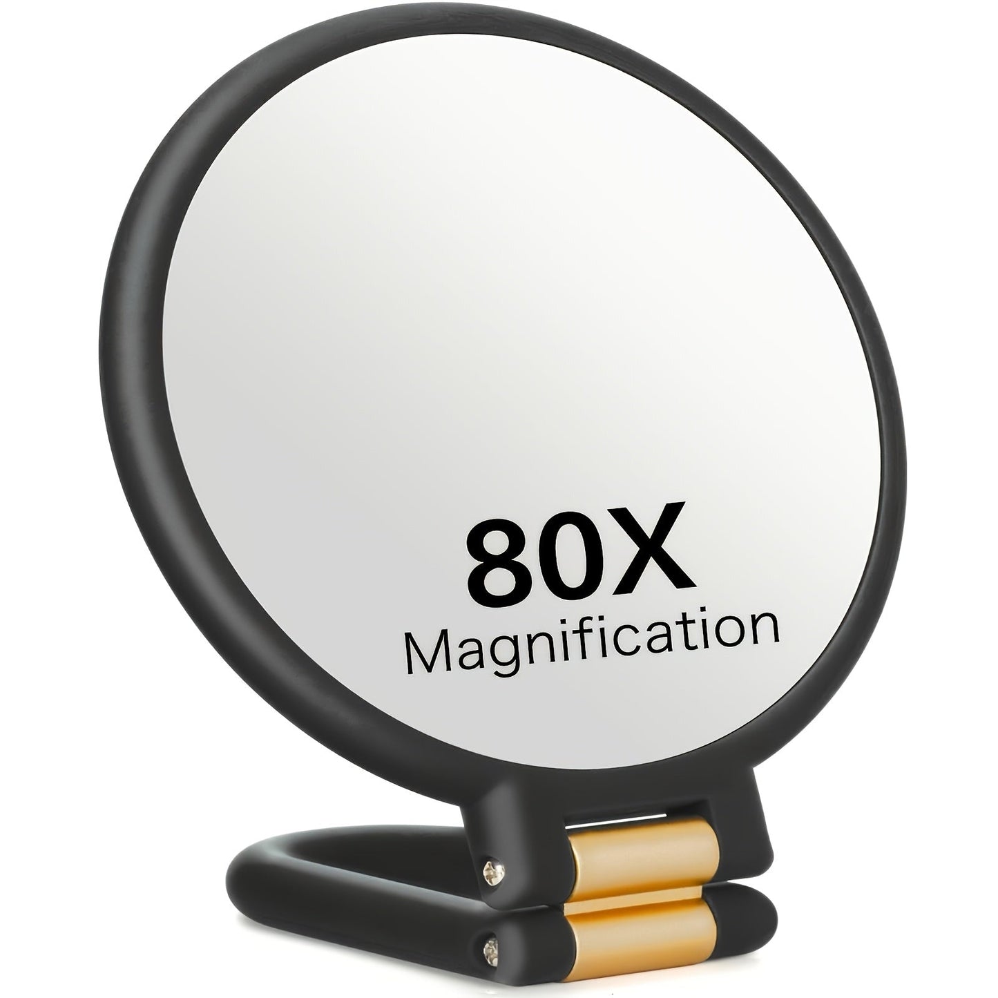 Magnifying Mirror 80X for Makeup & Skincare, Handheld 1X-80X Magnification Mirror with 360° Adjustable Handle, Portable Compact Travel Mirror for Women Makeup Grooming Beard Trimming, Beauty Gift