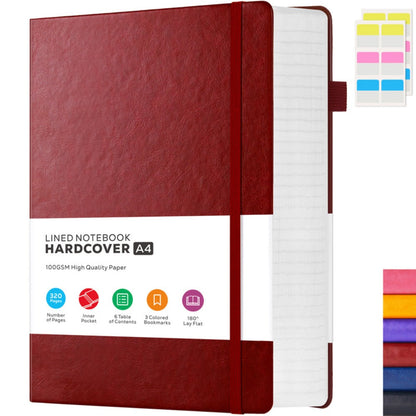 A4 Hardcover Lined Journal Notebook 320 Pages, Faux Leather College Ruled Notebook with 100GSM Thick Pages, 8.5x11 Large Writing Journal for Women Business School
