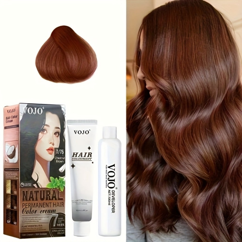 Permanent Hair Dye Kit 12 Vibrant Colors with Developer & Applicator Tools Bleach Blonde Ash Grey Ocean Blue Brown Purple Pink Red Golden Black Long-Lasting DIY At-Home Hair Color Cream Set Women