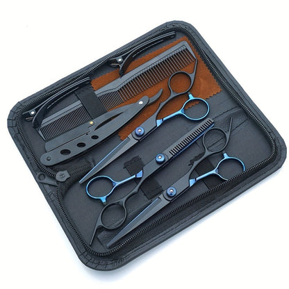 Hair Cutting Scissors Set 6 Inch Stainless Steel with Thinning Shears & Barber Comb – Colorful Professional Hairdressing Shears Kit for Men Women Salon Home