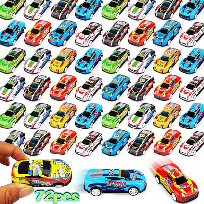 Pull Back Cars Bulk 72 Pack – Mini Race Cars Pull Back and Go Toy Vehicles for Kids Birthday Party Favors, Goodie Bag Fillers, Classroom Prize Box, Easter Basket Stuffers & Carnival Prizes