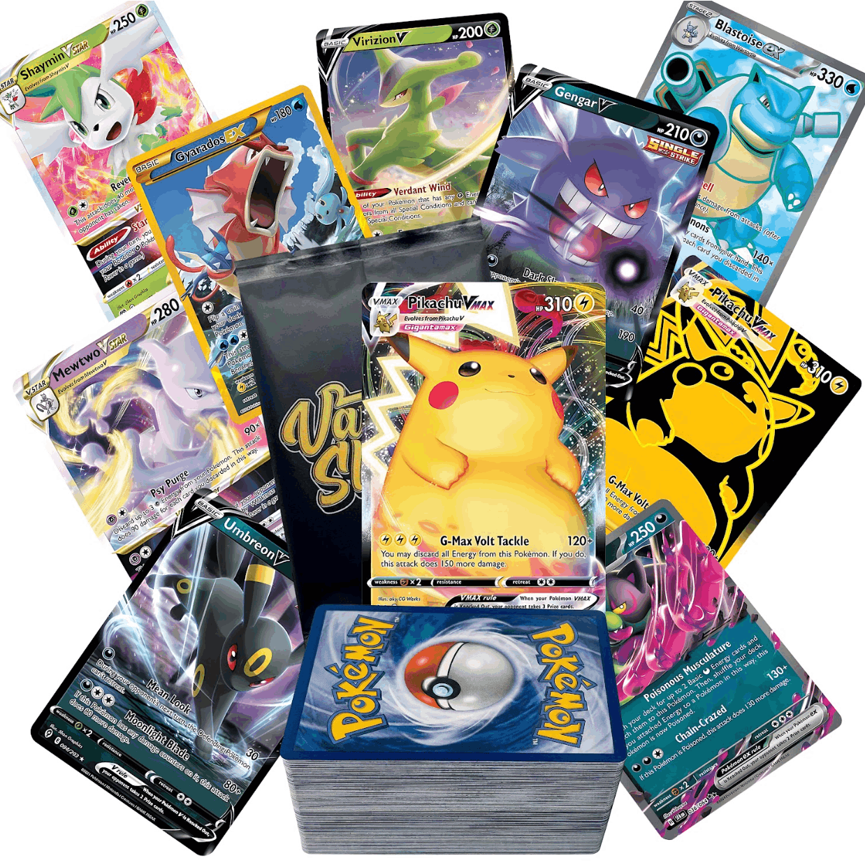 Pokemon Mystery Pack 26 Cards | 1 Hit Card Guaranteed EX GX V VMAX Ultra Rare | 10 Holos & Reverse Holos | Spark Starter Pack for New Collectors & Kids | Perfect Pokemon Gift