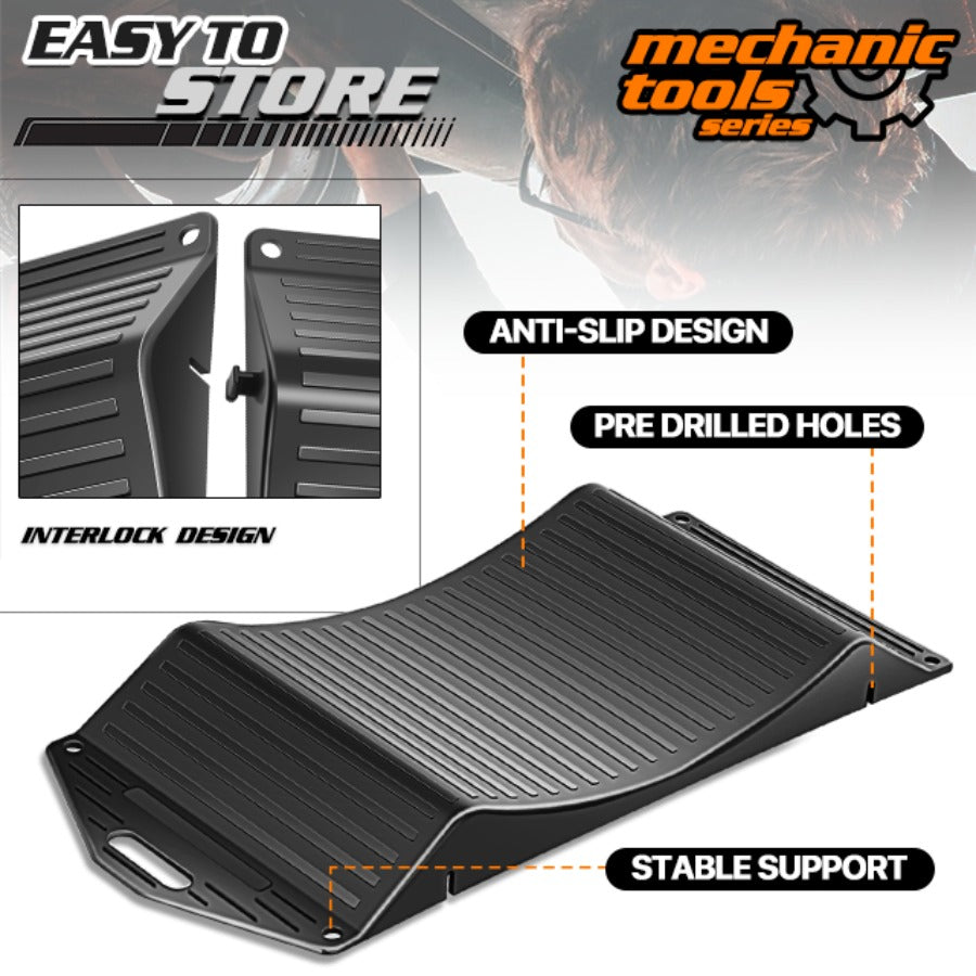 Set of 4 Premium Tire Saver Ramps - Anti-Slip Hard Plastic Design for Flat Spot and Flat Tire Prevention, Easy-to-Carry Tire Savers Ramps