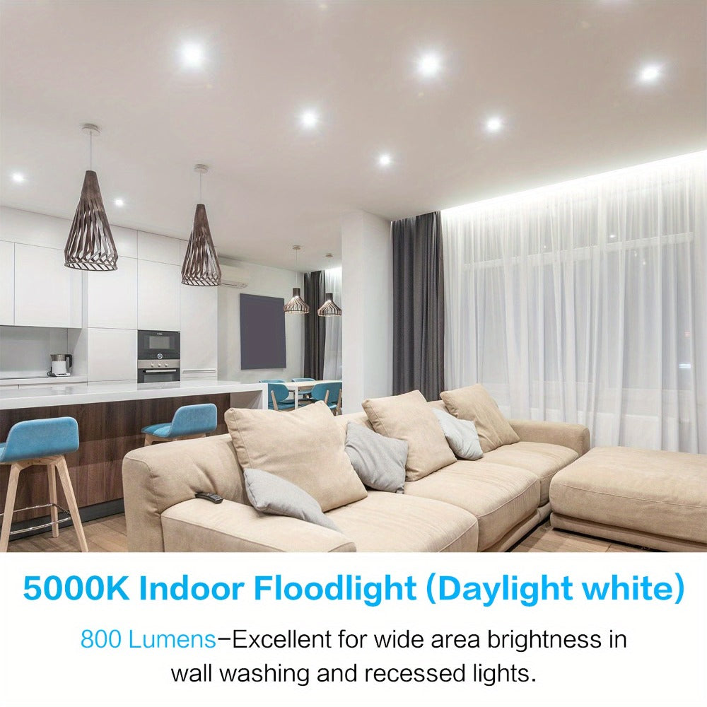 BR30 LED Flood Light Bulbs 12W 800 Lumens 5000K Daylight White Non-Dimmable – 25000 Hour Lifespan E26 Base Recessed Lighting Bulbs for Indoor Ceiling Can Lights, 6 Pack 12 Pack 24 Pack