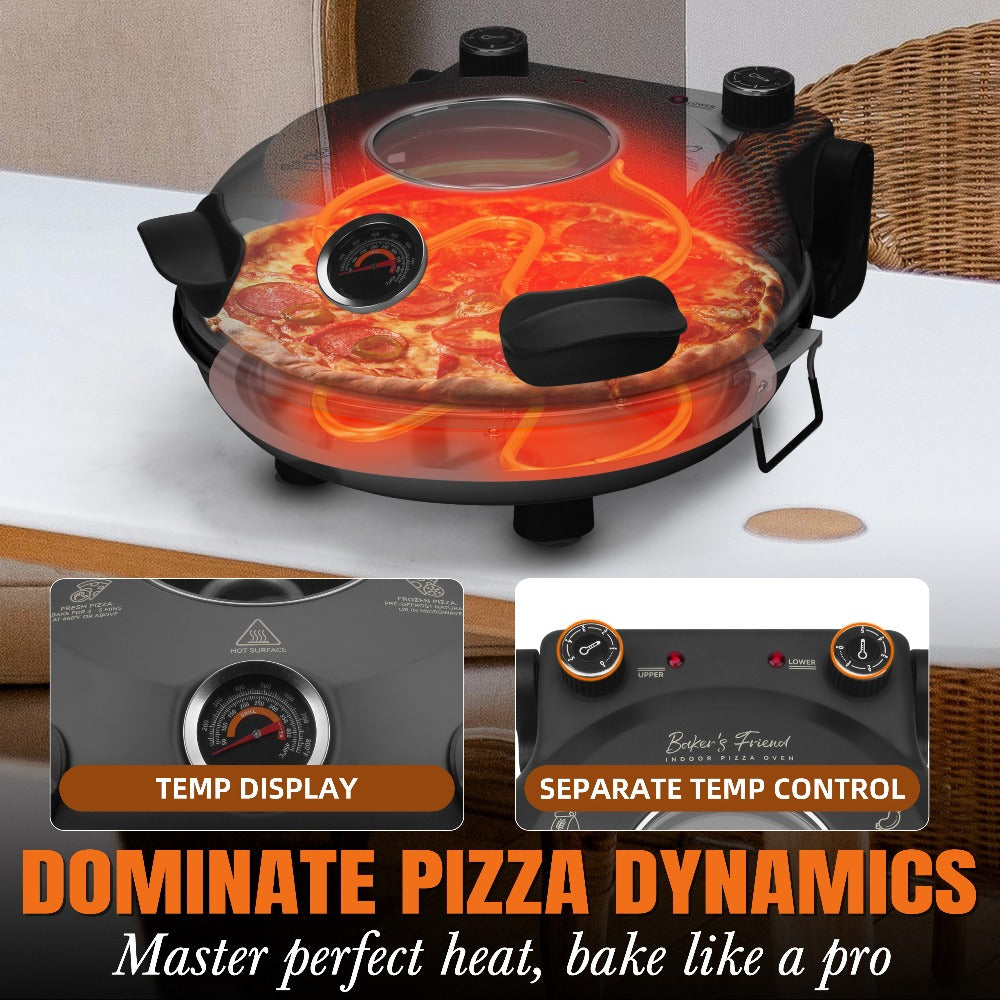 Electric Quesadilla Maker 9.5 Inch – Grilled Cheese Machine, Extra Stuffing Capacity, Easy 6-Wedge Slice, Non-Slip Feet | Also Available as 12 Inch Pizza Maker