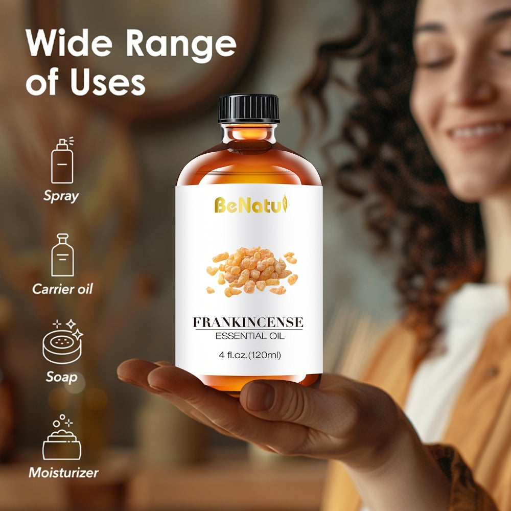 Essential Oil for Diffuser & Humidifier – Frankincense, Argan & Jojoba Oil, Long-Lasting Woody Warm Resin Aroma for Home, Hotel & Room Decor, Candle Making & Aromatherapy, 4.06oz Natural Formula