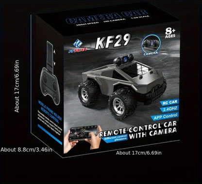RC Off-Road Pickup Truck 1:28 Scale with 480P HD Camera | 2.4GHz App Control & Virtual Reality Function | 2 Rechargeable Batteries | Monster Truck Toy for Adults Kids