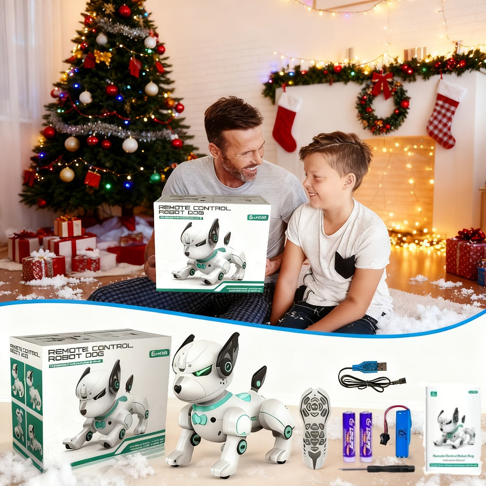 Robot Dog Toy for Kids Upgraded Intelligent Electronic Pet – AI Dialog Interaction Stunt Performance Programmable Behavior Interactive Companion STEM Birthday Halloween Christmas Gift Boys Girls