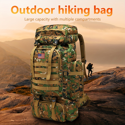 Military Hiking Backpack 80L – Tactical 3-Day Assault Pack Oxford Fabric DIY System for Camping Hunting Travel Unisex