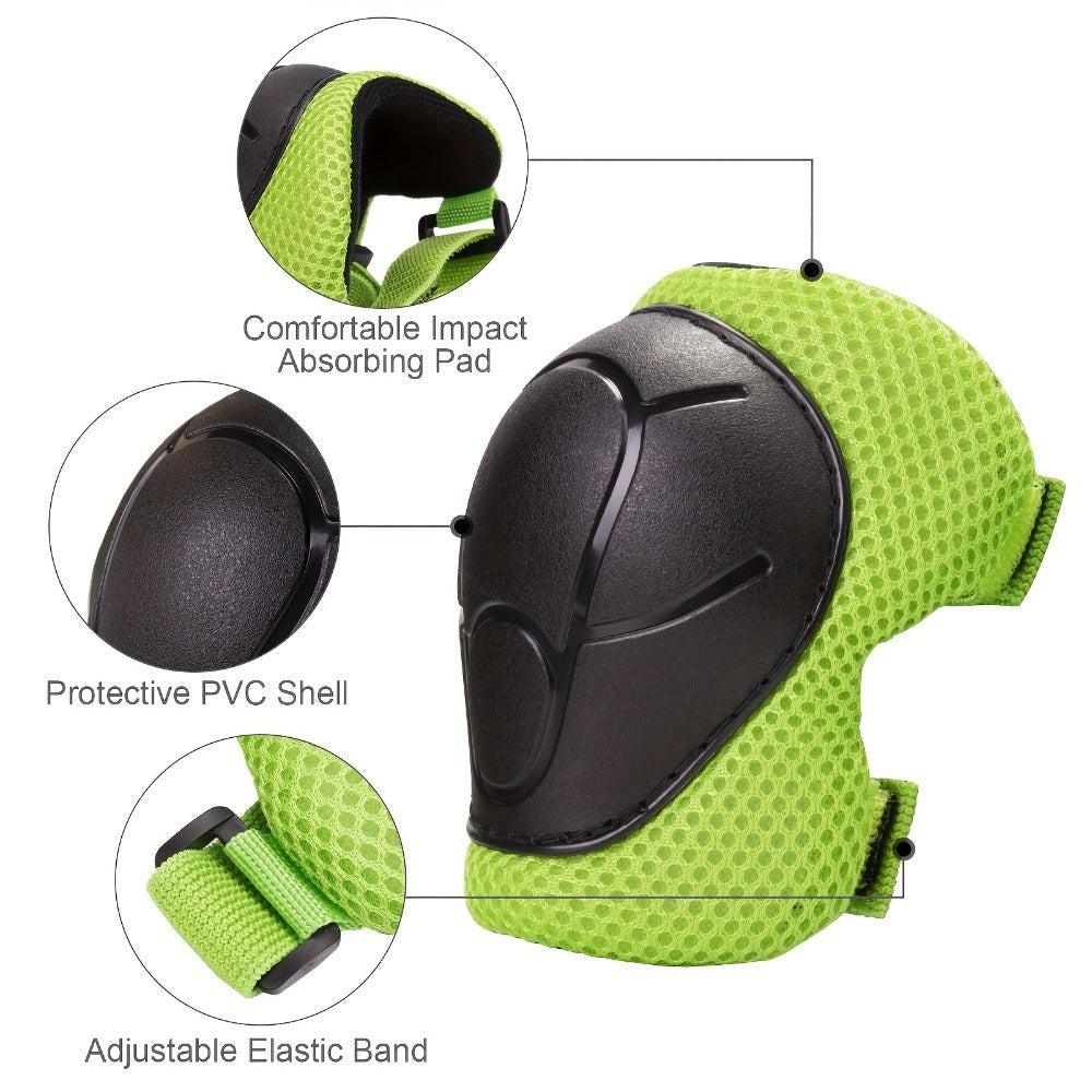 Kids Bike Helmet with Knee and Elbow Pads – Adjustable Protective Gear Set for Ages 5-14, Lightweight 350g with Ventilation, for Bike Scooter Roller | Best Safety Gift for Boys and Girls