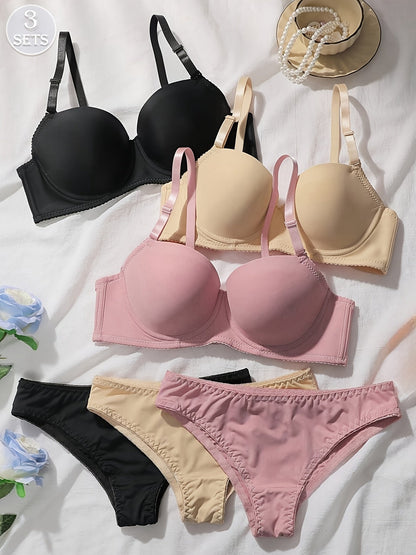 Men’s 3-Pack Women's Lingerie Set - Breathable Daily Comfort