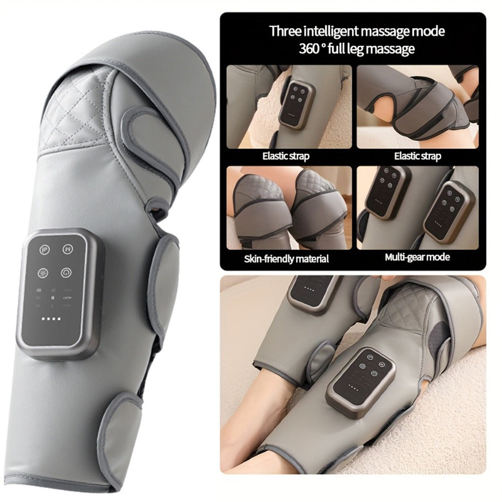 Knee Massager with Heat – Electric Air Compression Knee Wrap, 3 Heating Levels & 3 Massage Modes, USB Rechargeable Cordless Knee Brace Massager for Arthritis, Joint Pain Relief & Muscle Recovery