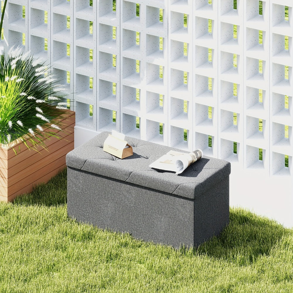 43-Inch Foldable Ottoman with Padded Seat for Comfortable Everyday Seating detail image - detail view 10