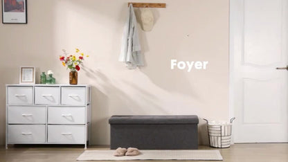 43-Inch Foldable Ottoman with Padded Seat for Comfortable Everyday Seating detail image - detail view 13