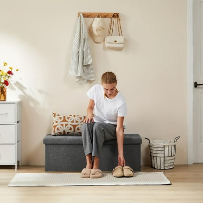 43-Inch Foldable Ottoman with Padded Seat for Comfortable Everyday Seating detail image - detail view 18