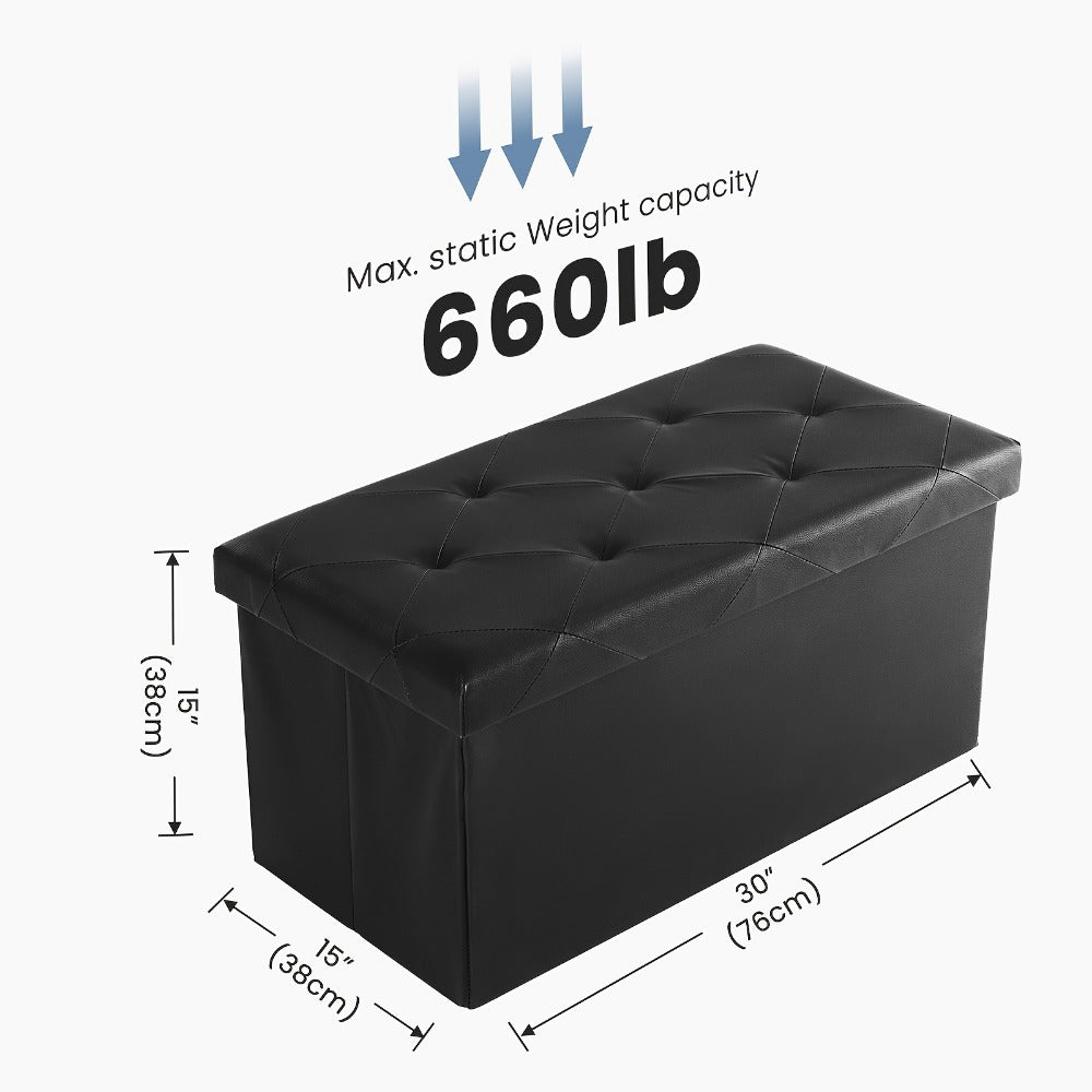 43-Inch Foldable Ottoman with Padded Seat for Comfortable Everyday Seating detail image - detail view 5