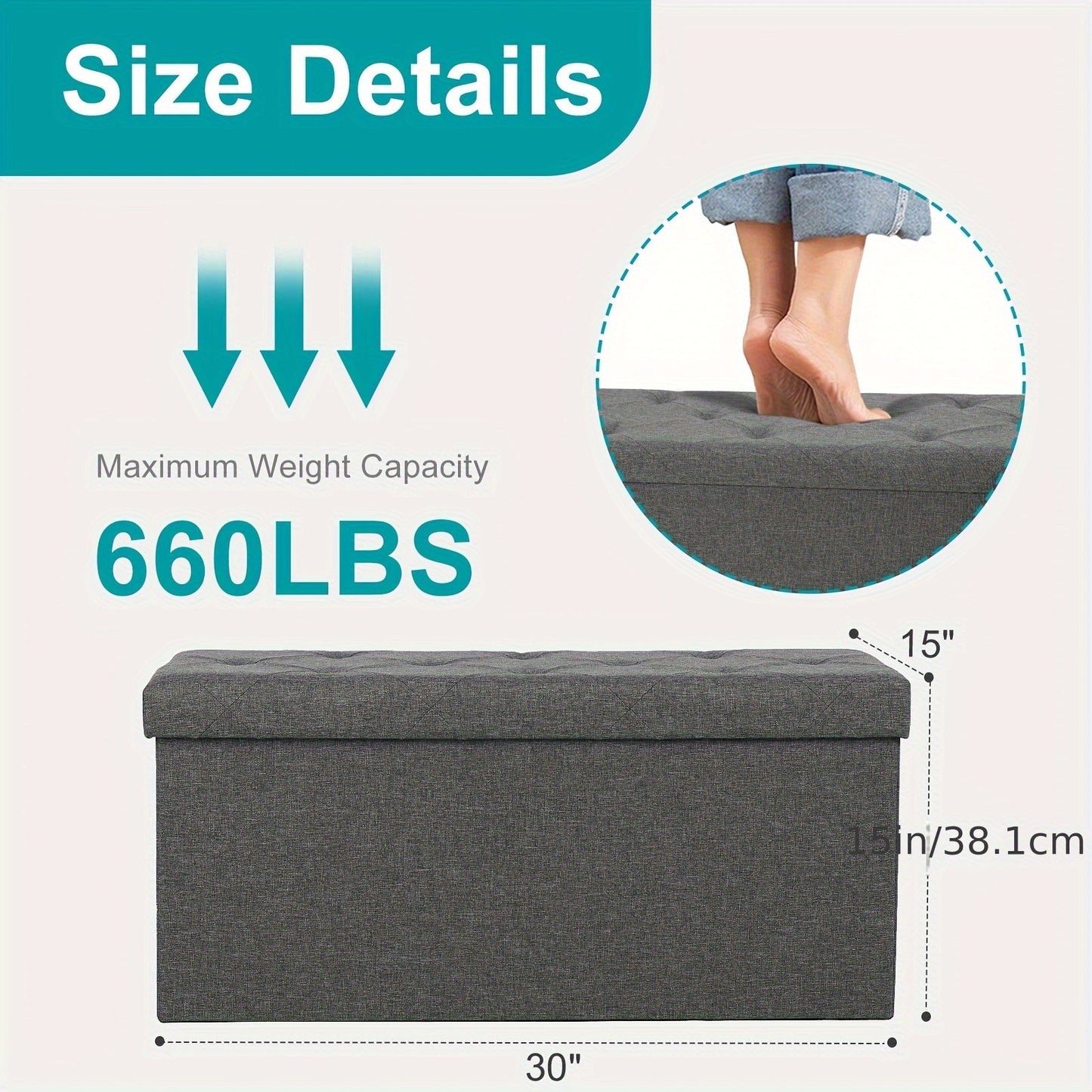 Ottoman shown in the Grey-30 Inch option