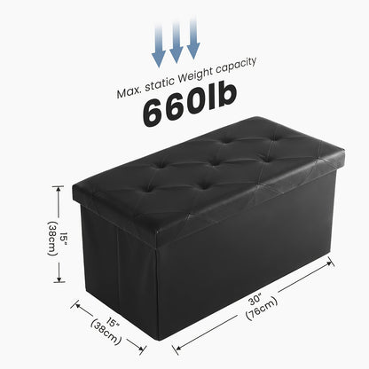 Ottoman shown in the Upgraded Black 30 inch option