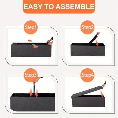 43-Inch Foldable Ottoman with Padded Seat, Small Upholstered Footstool detail image - detail view 9