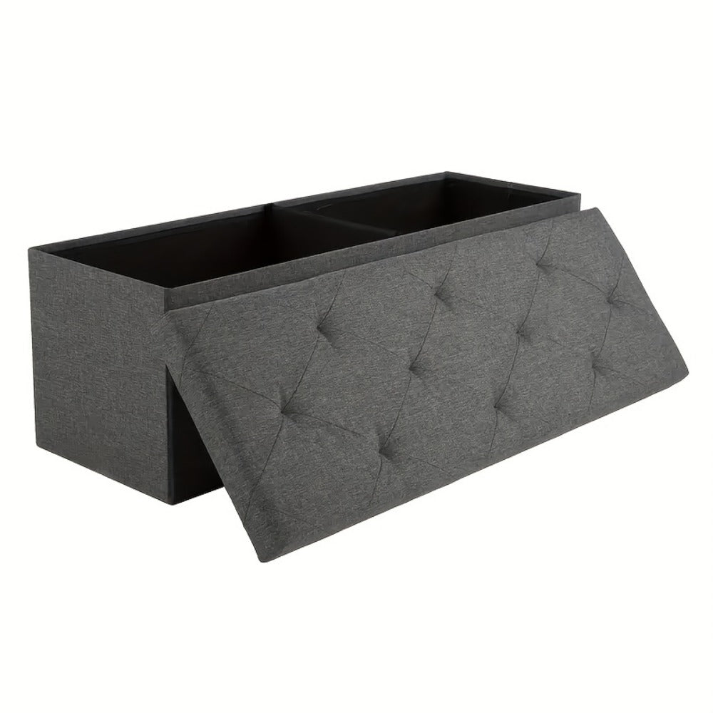 Ottoman, Outdoor Storage Bench 30 & 43 Inch Folding Deck Box with Padded Seat, Patio shown in the main product view