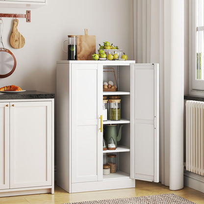Metal Storage Cabinets and Pantry Cabinets shown in the 【WHITE】 option