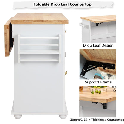 43-Inch Rolling Kitchen Island Cart with Rolling Wheels for Organized Everyday Storage detail image