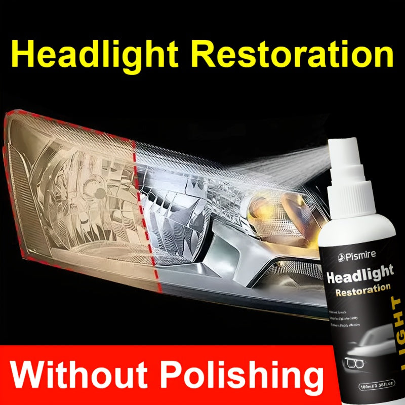 Headlight Restoration Kit | Advanced Ceramic Coating Car Headlight Restoration Fluid, No Polishing Or Sanding Required, Quickly Renovate Car Headlights, Car Headlight Maintenance, Restoration And Care Kit, Quickly Restore Car Headlights