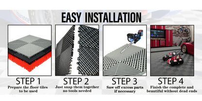 Interlocking Garage Floor Tiles 20-Pack - 16"x16" Drainage Floor Mat, Non-Slip PP Tiles for Garage, Car Wash, Basement & Pool | 41.3 Sq Ft Coverage