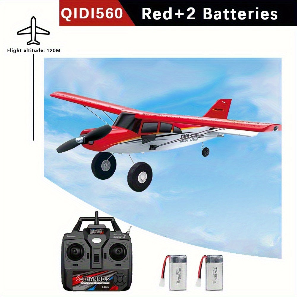RC Airplane QIDI560 M7 Brushless Fixed Wing – 6-Channel 6-Axis Gyro Remote Control Plane with 3D Stunts, EPP Foam Aircraft, 120M Range, 2 Batteries Included, Gift for Beginners & Hobbyists