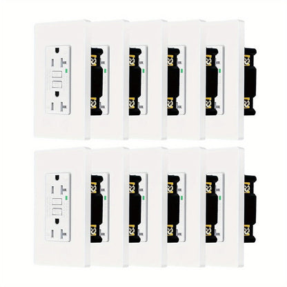 GFCI Outlet 20 Amp Tamper Resistant WR Weather Resistant with Wall Plate ETL Listed LED Indicator Test Reset Button Ground Fault Circuit Interrupter for Bathroom Kitchen Garage 2 4 6 10 20 Pack Black White