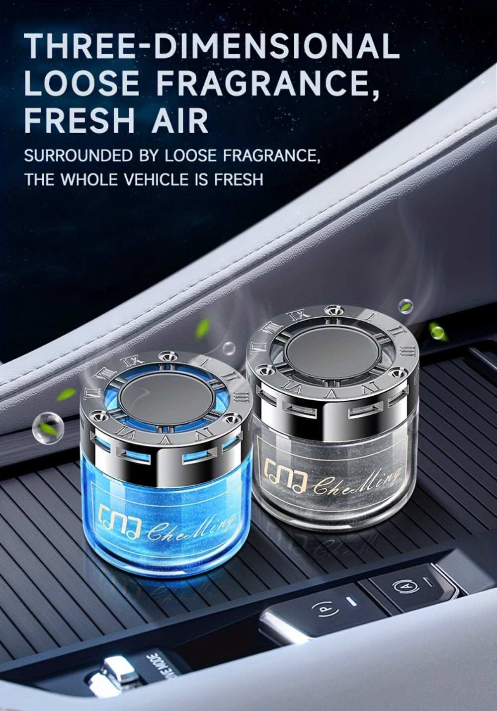 Solid Perfume Car Air Freshener 2PCS Set - Long-Lasting Alcohol-Free Scented Cream for Car Interior, Home & Room Decor, Multiple Fragrances for Men & Women