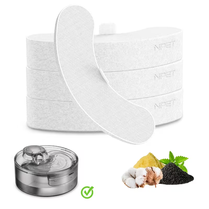 NPET DF10 Pet Water Fountain Replacement Filters – Multi-Pack Activated Carbon Filter Cartridges for Dog & Cat Water Fountain, Removes Odors & Impurities, Replace Every 4–6 Weeks | 4 / 12 / 16 / 20 / 24 Pack