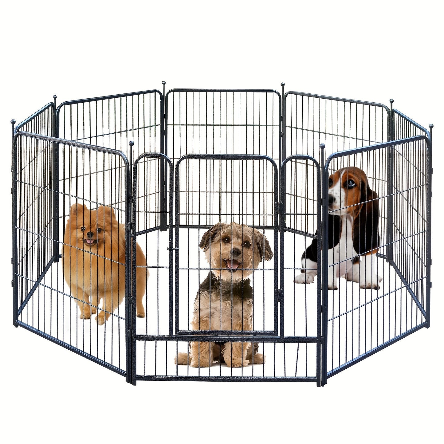 Dog Playpen Heavy Duty Metal - Portable Exercise Pen Fence for Small Medium Large Dogs, 8 or 16 Panel Indoor Outdoor Pet Playpen for RV Camping, Easy Setup Dog Enclosure 32 & 45 Inch