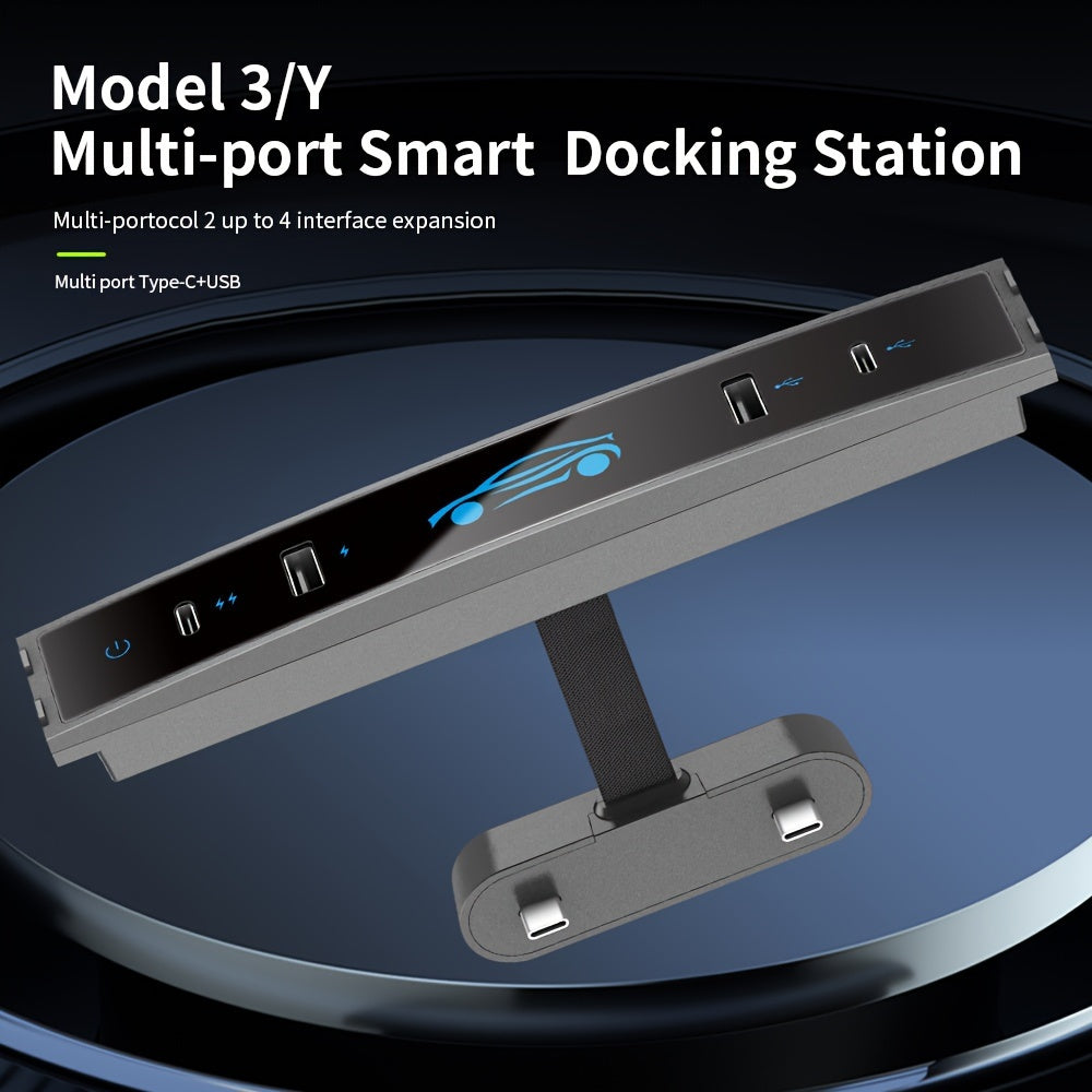 USB Hub Chargers Are Offered for The for Tesla Model Y from 2021 to 2024 And The Model 3 from 2021 to 2023. These 27W Fast Charging USB Hubs Feature Four Ports And Are Compatible with The for Tesla Model Y Accessory for 2024. (They Are Not Compatibl