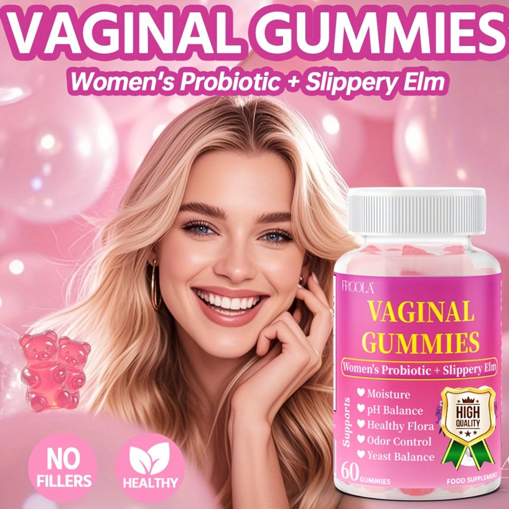Feminine Private Care Gummies with Kacip Fatimah Fenugreek Maca Root Slippery Elm Manjakani Probiotic Blend – Natural Hydration Comfort Elasticity Balance 30 Servings Women Wellness