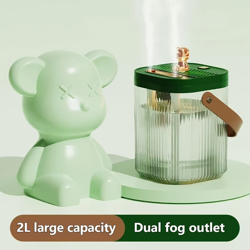 Cool Mist Humidifier for Bedroom & Large Room – 2L Top-Fill, 40-Hour Runtime, 26dB Ultra-Quiet, Auto Shut-Off, Easy to Clean, Whole House Humidifier for Plants, Baby Room & Home, White & Green