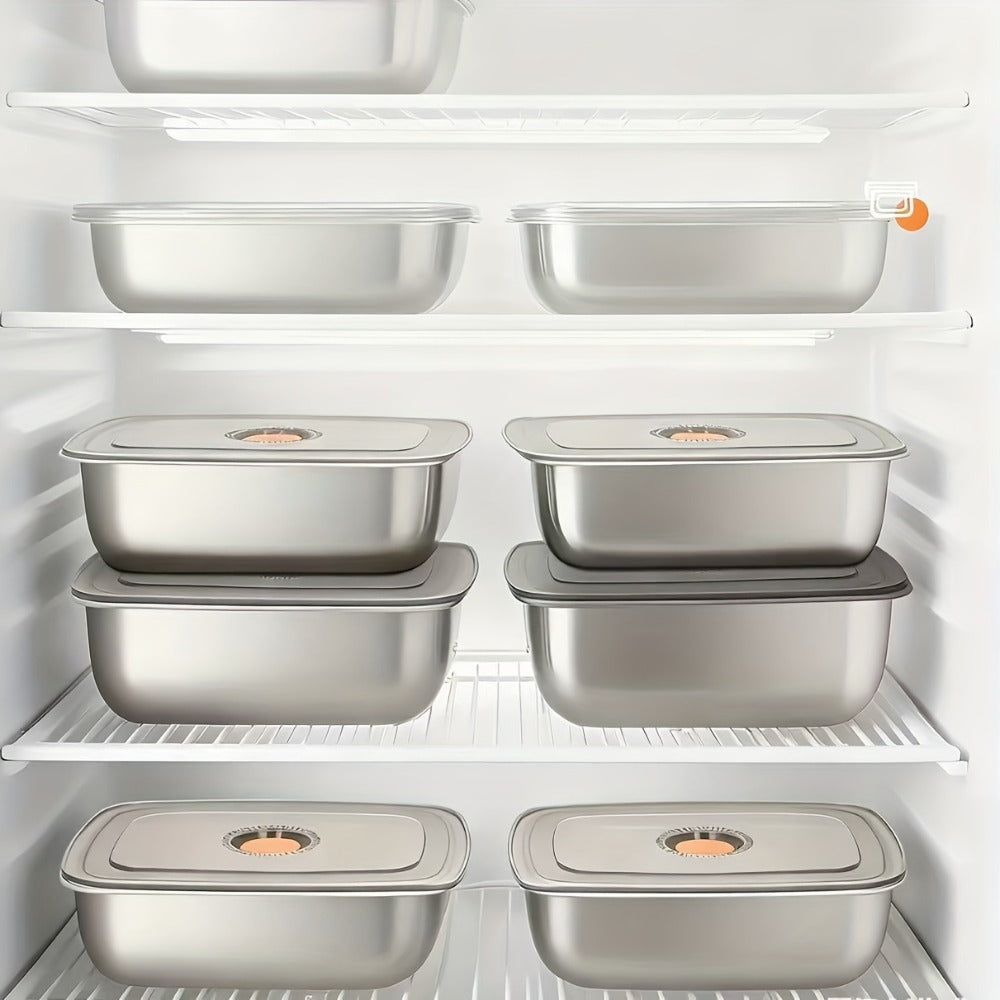 Stainless Steel Lunch Boxes, Set of 6 Large 50.72 oz Food Storage Containers with Lids – Airtight Stackable Refrigerator Storage Containers for Meal Prep, Leftovers, Kitchen and Office