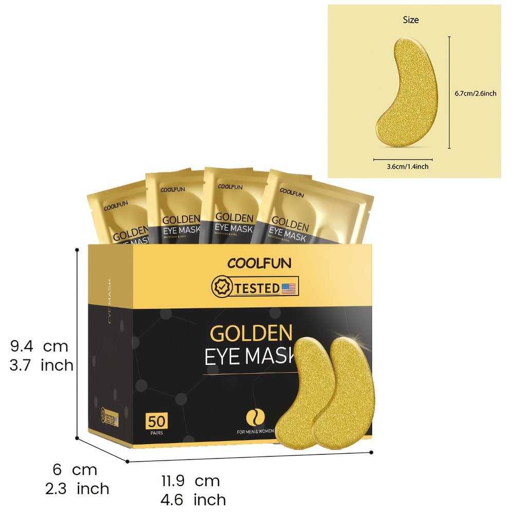 24K Gold Under Eye Patches 50 Pairs Collagen Hyaluronic Acid & Glycerin — Luxury Crystal Eye Mask for Dark Circles, Puffiness & Fine Lines | Brightening Firming Hydrating | Hypoallergenic Men & Women