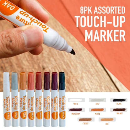 Wood Scratch Repair Kit Furniture Touch Up Markers Scratch Stain Repair Pens for Wood Furniture Tables Desks Floors Bedposts Cabinets Dark Light Mixed Colors 13 PC or 34 PC Carpenter Essential