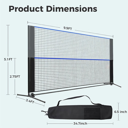 Badminton Volleyball Net Portable Adjustable Height 10ft 14ft 17ft Weather-Resistant Outdoor Indoor Backyard Pool Court Net with Carry Bag for Backyard Lawn Beach Park Play