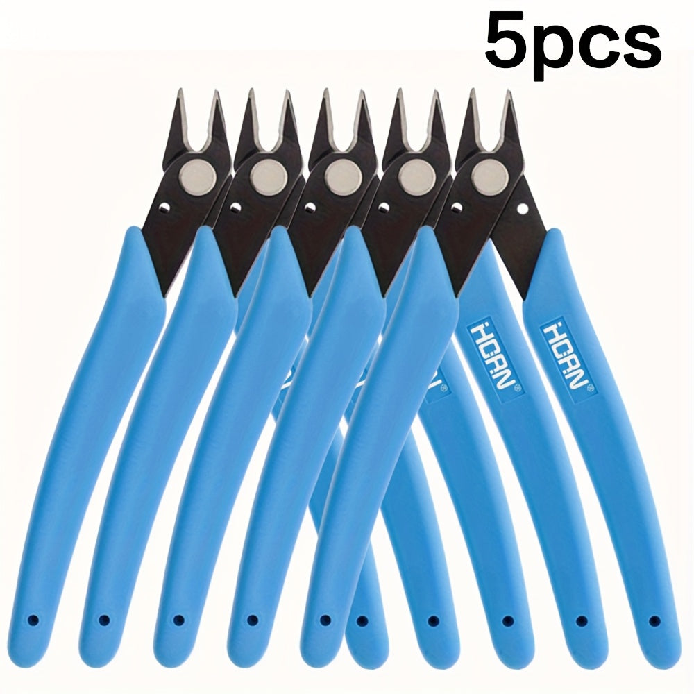 5/10pcs 5-Inch Wire Cutters Set Of 10 - Precision Flush Cutter Pliers, Durable Steel, Rust-Resistant, Micro Side Cutting Nippers For Electronics, Zip Ties, Crafts, Model Kits