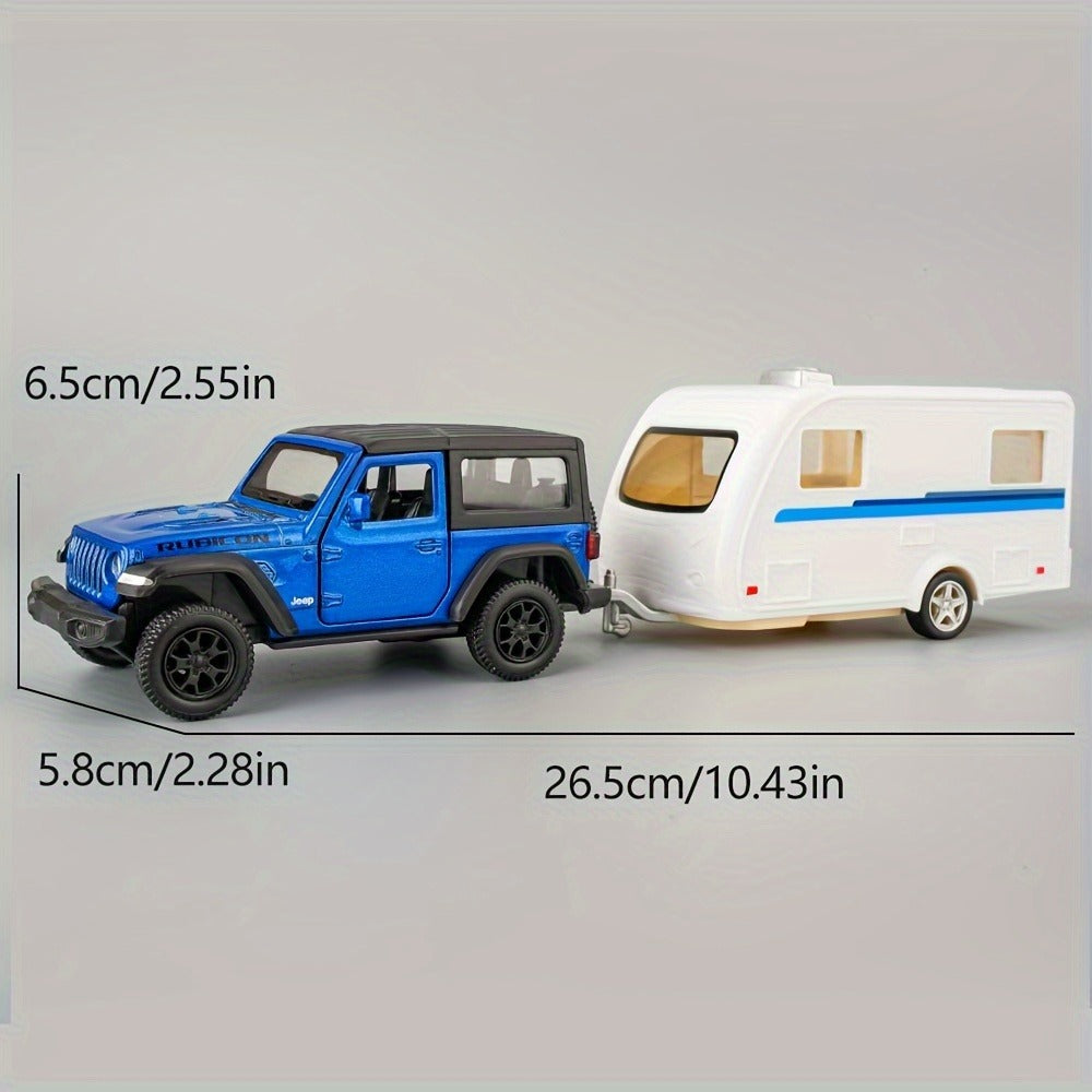 RMZCity 1:36 Scale Zinc Alloy Pull Back Car with Horse Trailer & Horse Vehicle – Openable Doors Diecast Toy Set for Kids & Adults, Birthday Christmas Gift (4 Models)