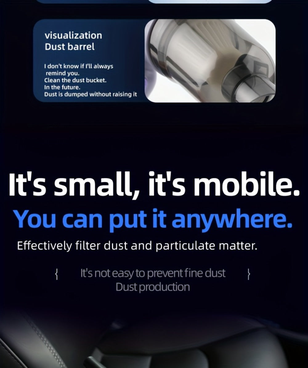 Handheld Car Vacuum Cleaner Wireless 13KPa - 4000mAh USB Rechargeable, Dry Wet Dual-Purpose Blow & Suction, Portable Mini Auto Interior Vacuum for Car Home