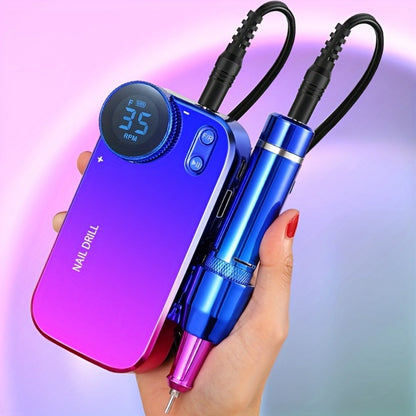 Electric Nail Polisher & Buffer Rechargeable High Power — Professional Manicure Pedicure Machine for Nail Buffing Polishing Dead Skin Callus Removal, Cordless Nail Shine Tool for Home & Salon, 5 Colors