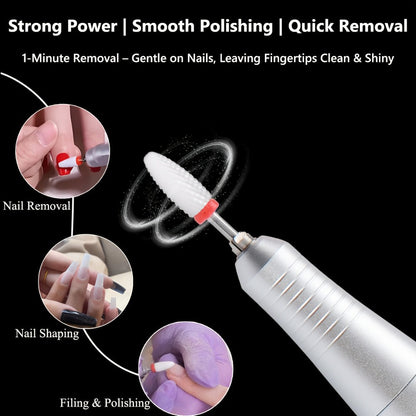 35000RPM Electric Nail Drill Rechargeable – Portable USB-Powered Low Noise Nail Efile for Manicure & Pedicure | Professional Cordless Nail Drill for Acrylic & Gel Nails, Gift for Women