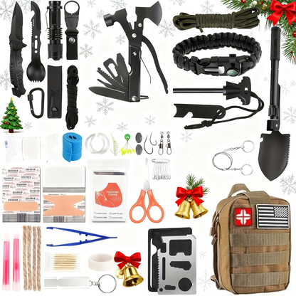 Outdoor Multifunctional Tool Kit 212 260 Piece Professional Camping Gear Bag for Men Women Hiking Hunting Adventure Gift Black Green Khaki