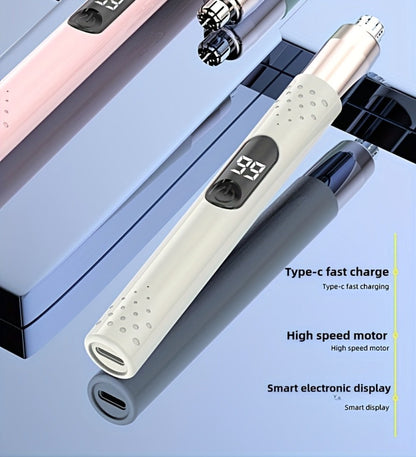 Nose Hair Trimmer Electric – USB Rechargeable Stainless Steel Unisex Trimmer for Nose, Ear & Eyebrow Hair, No-Pull Painless Cutting, Portable Stylish Design for Men & Women